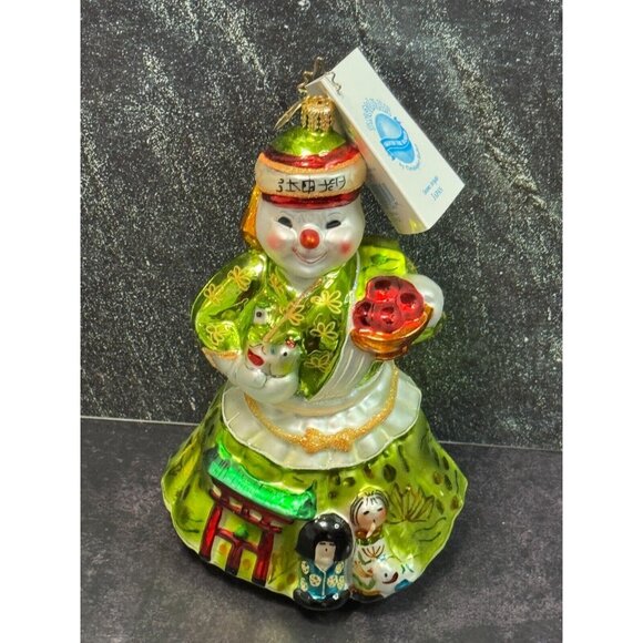 Christopher Radko Snomo Arigato Japan Orname 2003 Snowmen Around The World w/Box - Picture 4 of 9